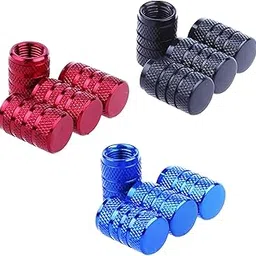 12 Pcs Car Tyre Valve Caps, Tyre Valve Cap, Tubeless Tyre Valve Durable Valve end Caps Suitable for Motorcycles and Bicycles Black Blue Red(1.68 * 1.1cm/0.66 * 0.43in)-image-94