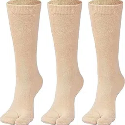dawnNdusk Women's Thumb/Toe Woolen Socks, Combo Pack of 3 Pairs, Skin Colour-picture-19
