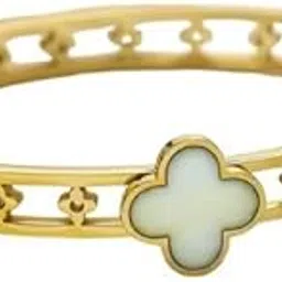 meenaz Bracelet for Men Stainless Steel | Clover Kada for men Bracelets brothers | Rakhi Love Bracelet for Boys Gold,Kada | Waterproof, Anti-tarnish Bracelet, Rust-free 8 mm Bracelets for Men golden-picture-28