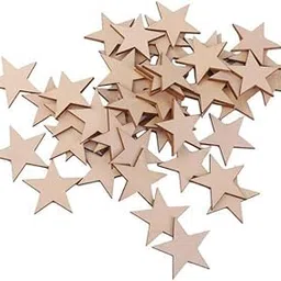 SHOPORA 6x50/25/10pcs Wood Stars Craft Scrapbooking Embellishment 50pcs 40mm Crafts | Multi-Purpose Craft Supplies | Crafting Pieces | Wooden Pieces-picture-45