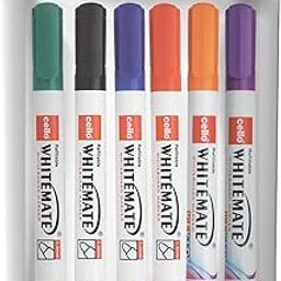 Cello Whitemate Whiteboard BoldMarkers | Set of 6 | Assorted Ink Colours | Whiteboard Marker with Easily Erasable Ink | Refillable Whiteboard Markers Markers-picture-3