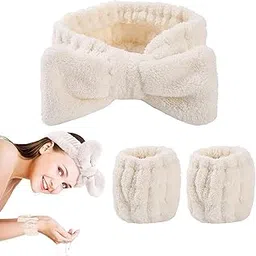 Spa Headband and Wristband Set, Microfiber Wrist, Wrist Wash Bands, Skincare Headbands Makeup Headband with Wrist Band, Facial Headband Face Wash Wristbands for Washing Face-picture-20