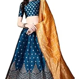 JAYA CREATION Women's Jacquard Semi-Stitched Lehenga choli (AK37)-picture-33