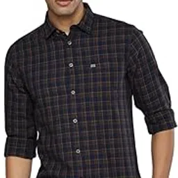 the indian garage co Men Cotton Slim Fit Checkered Full Sleeves Spread Collar Casual Shirt-picture-56