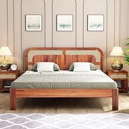 LUXLIGN Sheesham Wooden King Size Cot Bed Without Storage - Premium Diwan Cot for Living Room Bedroom | Solid Wood Double Bed for Home Decor Furniture (Susan)-image-0