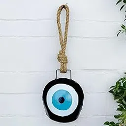 WARMINGO DE Evil Eye Bell Wall Hanging Hand Painted | Feng Shui Vastu Bell for Main Door Entrance | Turkish Evil Eye Hanging for Good Luck & Prosperity | Home, Office, Gifting (4 inch)-picture-33