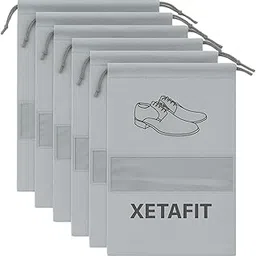 xetafit Shoe Bag for Travel – Shoe Cover for Storage & Travelling | Shoes Bag for Travelling | Reusable Shoe Bags for Storage at Home | Shoes Cover Organizer – Pack of 6 (Silver)-picture-36