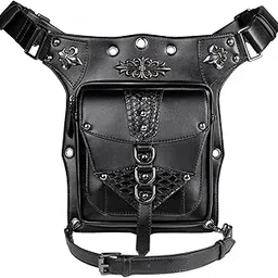 jazzy pearls JAZZY PEARLS® Steam Punk Waist Bag Motorcycle Cycling Travel Waist Drop Leg Thigh Bag-Sporting Goods-Outdoor Sports-Camping & Hiking-Hiking Backpacks-Waist Packs & Bags- 1 Shoulder Waist Bag-picture-33