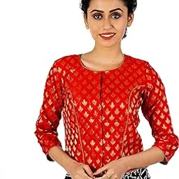jalpaibon Women's Designer Readymade Stylish Elbow Length Blouse-picture-59