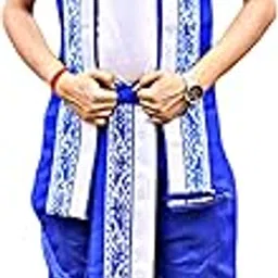 gouri collections Men's Ethnic | Traditional Ready to wear (Pant System) Readymade Panchakacham Dhoti With Angavastram(Towel) Set, Tassar Silk, Free Size (GC002) image 1