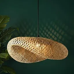 Boho Bamboo Pendant Light for Living Room, Balcony & Bedroom | Handmade Rattan Wicker Ceiling Lamp | Cane Hanging Light Fixture for Home, Indoor Outdoor Boho Decor (50Cm X 50Cm)-image-23
