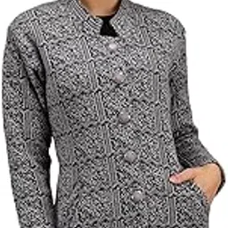 ekools Women's Woolen Banded Collar Multicolor Winter wear Cardigans Sweaters (Coat16)-picture-11