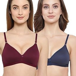 floret Women's Non Padded/Non-Wired & Medium Coverage Deep-Neck/Narrow Back T-Shirt Bra (Pack of 2)-picture-37