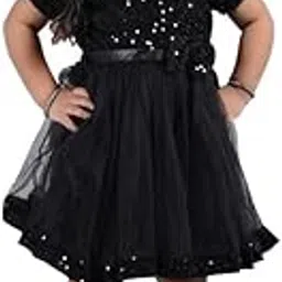 Xavima Half Sleeve Embroidery Sequinned Frock-picture-25