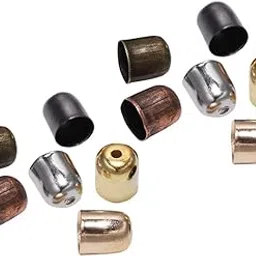 3 Packs Bead Caps Ribbon Ends Jewelry Making Supplies DIY Earring Rope End Caps Earring Buckles Necklace Locket Glue in End Caps Metal Rod Caps Leather Ends Cord Earrings-picture-24