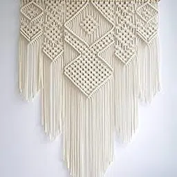 Dxyz Extra Large Macrame Cotton Rope Handmade Wall Hanging Tapestry, Abstract, Beige - 96.52 Cm-picture-33