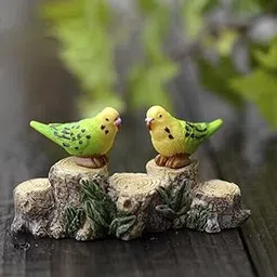 UJEAVETTE Generic 10PCS Miniature Resin Parrot Bird for Dollhouse Landscape Garden Ornaments Green-picture-29