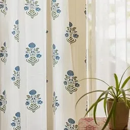 by Urban Space 100% Cotton Curtains for Window,Room Darkening Curtains 5 feet Long Set of 2 with Eyelets and TieBack (Liberty Blue, Window - 5 Feet X 4 Feet)-picture-25