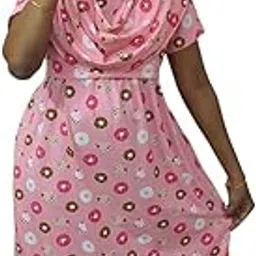 zero clothing Ankle Length Zipless Feeding Dress with Shawl | Comfortable Pull-Up Nursing Maternity Dress | Breathable Postpartum Nightwear for Easy Breastfeeding-picture-56