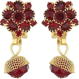 flingdom Clip On Earrings - Stunning Gold-Plated Non Piercing Earrings for Women | Handmade Fake Earrings without Piercing for Effortless Beauty | Press Clip-on for Non Pierced ears (27EC109A105111)-picture-12