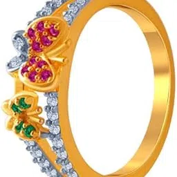 p.c. chandra jewellers 14k (585) Yellow Gold and American Diamond Ring for Women-picture-10