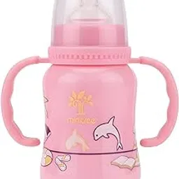 Minitree Baby Feeding Bottle with Handles Pink Sippy Cup for Infants Ergonomic Design with Soft Spout (MT-12,150ML)-picture-31