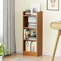 Lukzer 3 Layer Engineered Wood Multipurpose Rack Bookshelf Storage Organizer Stand (MR-010/Oak Brown/90x33x24cm)-picture-24