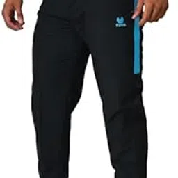 fenta sports Fenta Black Sports Track Pants with Blue Stripe-picture-48