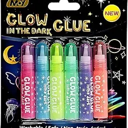 Multipurpose Glitter Water Glue/color Drawing Glitter Dries Fast, Glow in the Dark Glue | Easily Applied on Multiple Surfaces (Pack of 6)-picture-59