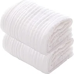 Kassy Pop Baby Muslin Cotton Bath Towel - Also Usable as a Baby Blanket/Swaddler, 105 X 105 cm (W-Pair)-picture-32