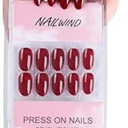 NAILWIND 24pcs Press on nails | Natural Short False Nails | Acrylic Full Cover Nails | Natural Fake Nails Delicate & Comfortable for Women and Girls (V-08)-picture-14