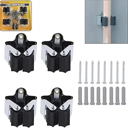 Oblivion Multifunction Wall Mount Garage Holder for Mop Broom Hanger Strong Self Adhesive No Drilling Space-Saving Organizer Waterproof Durable Storage Rack for Kitchen Bathroom (4 Pcs Set)-picture-11