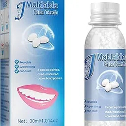 J/E 30ml Moldable False Teeth White Particles Reusable Non-toxic Temporarily Fill Regain Smile Cosplay DIY-picture-29