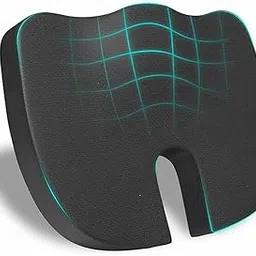 Response Memory Foam Coccyx Seat Cushion for Tailbone Pain | 2 Years Warranty | Sciatica, Back Pain Relief - Orthopedic Chair Cushions | 18 x 14 x 3 Inch | Black-picture-27
