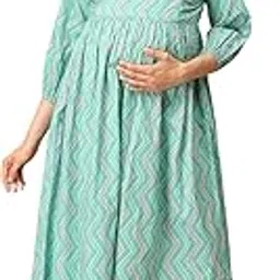 The Mom Store Maternity and Nursing Dress | Pre and Post Pregnancy Dress | Zipper/Button Opening | Causal Wear | Trendy Stylish Dresses for New Moms-image-75