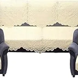 Amazon Brand - Solimo Cotton 5 Seater Sofa Cover Set, Circle, Cream-picture-14