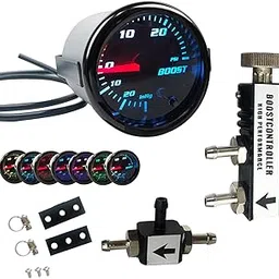 2" 52mm 7 Color Adjustment Turbo Boost Gauge with Universal 0-30PSI Manual in Cabin Boost Controller Kit-picture-26