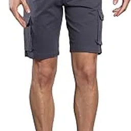 dennis lingo Mens Black Slim Fit Mid Rise Casual Cotton Shorts-picture-15
