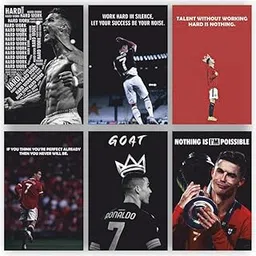Ronaldo Poster for Home Office and Student Room Wall | Aesthetic Poster | Wall Decor (12x8 Inch) Set of 6 Pieces-image-66