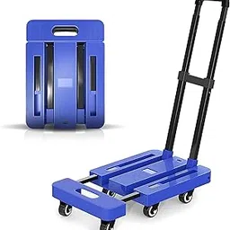2heet Heavy Load Foldable Trolley Cart 150KG with 6 Shockproof Wheels, Telescopic Handle & Expandable Base, Folding Hand Truck with Rope for Industrial Home Office Transport-picture-38