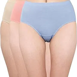 soie Women's High Waist Full Coverage Solid Stretch Cotton Hipster Panty (Pack of 3)-picture-39
