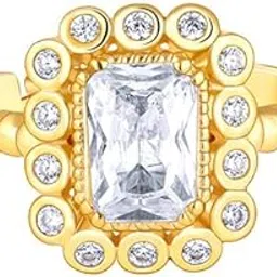 giva 925 Silver Golden Zirconia Shine Ring, Adjustable | Gifts for Women and Girls | With Certificate of Authenticity and 925 Stamp | 6 Months Warranty*-picture-41