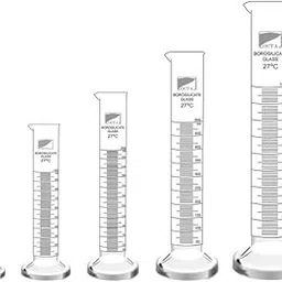 OCTA Borosilicate Glass Measuring Cylinders 50ml,100ml,250ml,500ml and 1000ml (Pack of 5) with Graduation Marks for Precise Liquid Measurement, Solution Mixing, Density Determination-image-27