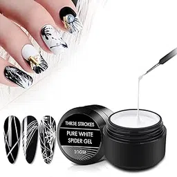 THR3E STROKES Spider Gel Polish Kit Nail Spider Gel Paint For Nail Art Polish Thin Brush Spider Nail Gel Art Paint For Nails Uv Led Nail Polish Drawing Painting Black White Gel Nail Polish Kit (White)-image-74