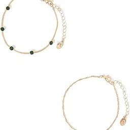 accessorize London Women's Station Gem Anklet Set of 2-picture-49