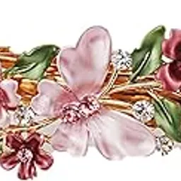 Yellow Chimes Hair Clips for Women Girls Barrette Hair Clips for Women Hair Accessories for Women Enameled Butterfly Clips for Women Pink French Barrette Hair Clips for Women and Girls Gift For Women & Girls-image-40