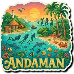 COMONOT Andaman Decorative Wooden Fridge Magnet, HD Print, 7.6x7.6 cm, Andaman Tourist Place Souvenir | Fridge Decoration Magnet for Kitchen & Home Decor | Stylish Fridge Magnet-picture-33