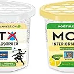 MOISTX Moisture Absorber 300g x 2 Box | Per box capacity to trap 6000ml moisture from Air | Odour absorber | Jasmine & Lemon Combo Pack | Dehumidifier for Wardrobe, Bathroom, Kitchen, Shoe Rack...-picture-13