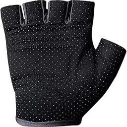 WMX Macho Unisex Leather Gym Gloves | for Professional Weightlifting, Fitness Training and Workout | with Half-Finger Length, Wrist Wrap for Protection (M, DOTED1)-image-3