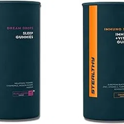 Stealthy Sleep Gummies With Melatonin & Chamomile Extract & Immunity & Vitality Gummies (Blueberry + Orange)-image-70